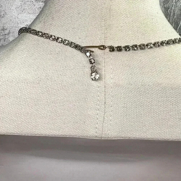 Rhinestone Bling Necklace with Large Rhinestones Vintage 1950’s - Picture 2 of 2